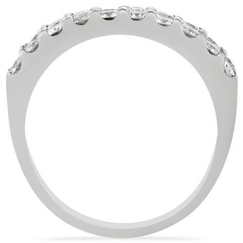 Eighteen Stone Round Diamond Ring in 14k White Gold 1.20 Ctw