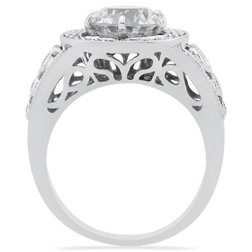 Five Diamond Stone Anniversary Ring in 14k White Gold 3.73 Ctw