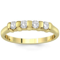 Thumbnail for Four Stone Tension Set Diamond Anniversary Band in 14k Yellow Gold