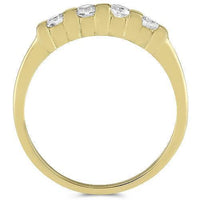 Thumbnail for Four Stone Tension Set Diamond Anniversary Band in 14k Yellow Gold