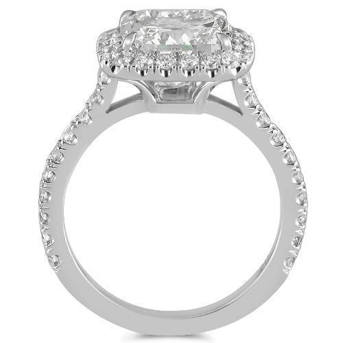 Gorgeous 18K White Solid Gold Diamond Engagement Ring 3.82 Ctw
