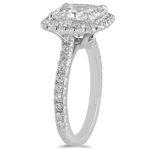 Gorgeous 18K White Solid Gold Diamond Engagement Ring 3.82 Ctw