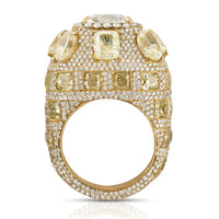 Thumbnail for High End Mens Designer Yellow & White VS Diamond Pinky Ring in 18k Yellow Gold 27.28 Ctw