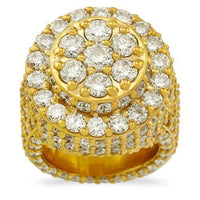 Thumbnail for Large Mens Diamond Pinky Ring in 14k Yellow Gold 7.30 Ctw