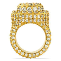 Thumbnail for Large Mens Diamond Pinky Ring in 14k Yellow Gold 7.30 Ctw