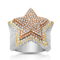 Thumbnail for 14k White Gold Diamond Star Ring 5.75 Ctw