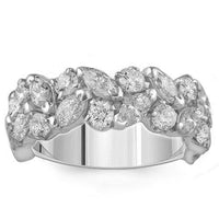 Thumbnail for Marquise and Round Diamond Ring In 18K White Solid Gold 3.50 Ctw