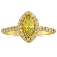 Thumbnail for Marquise Yellow Diamond Ring in 14k Yellow Gold 1.09 Ctw