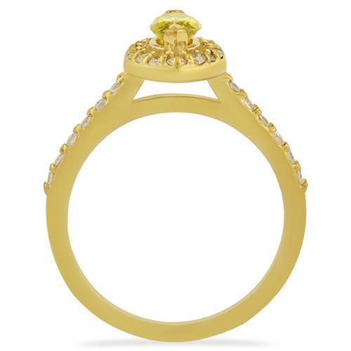 Marquise Yellow Diamond Ring in 14k Yellow Gold 1.09 Ctw
