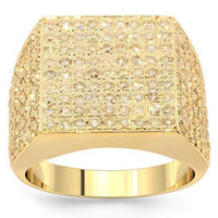Thumbnail for Mens Champagne Diamond Pinky Ring 2.31 Ctw 14K Yellow Solid Gold