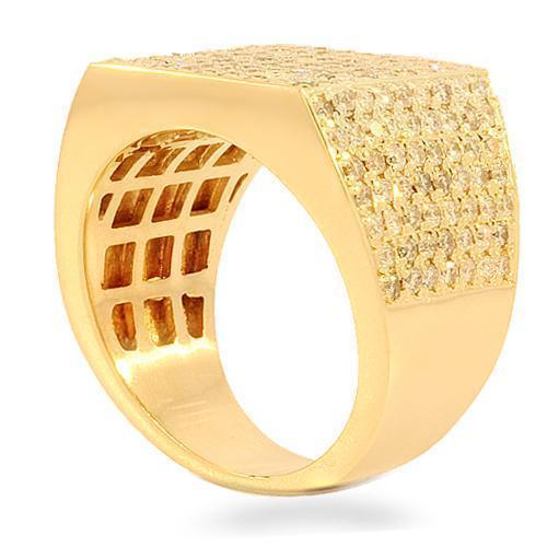 Mens Champagne Diamond Pinky Ring 2.31 Ctw 14K Yellow Solid Gold