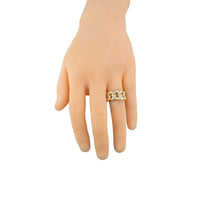 Thumbnail for Mens Diamond Cuban Link Ring 14k Yellow Gold 0.55 Ctw