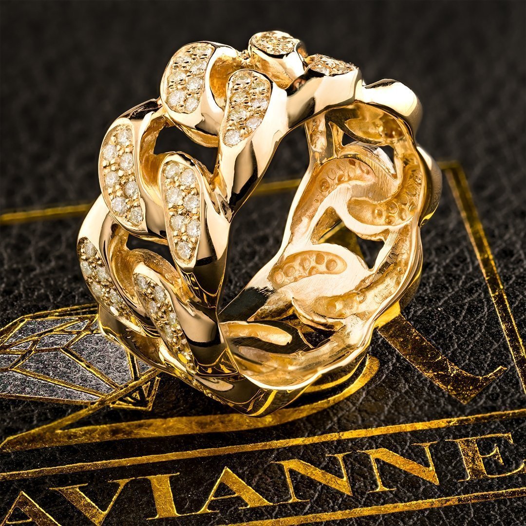 Handmade Cuban Link Ring | 14k Cuban Link Ring | Brad Levi Jewelry