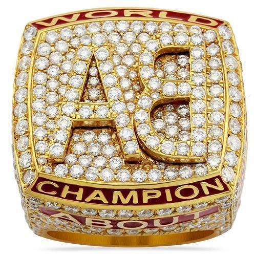 Mens Diamond Custom "AB" Championship Ring 14k Yellow Gold 6 Ctw