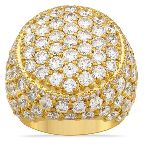 Mens Diamond Pinky Ring 14k Yellow Gold 10.65 Ctw