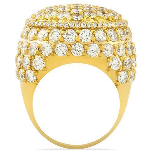 Mens Diamond Pinky Ring 14k Yellow Gold 10.65 Ctw