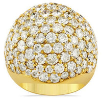 Thumbnail for Mens Diamond Pinky Ring 14k Yellow Gold 12.84 Ctw