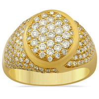 Thumbnail for Mens Diamond Pinky Ring 14k Yellow Gold 2 Ctw