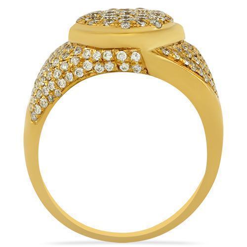 Mens Diamond Pinky Ring 14k Yellow Gold 2 Ctw