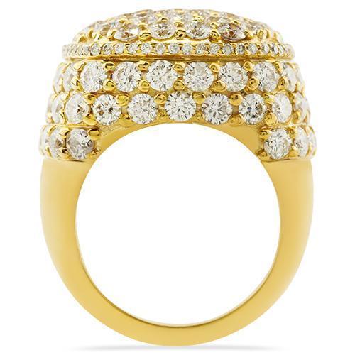 Mens Diamond Pinky Ring 14k Yellow Gold 8.82 Ctw