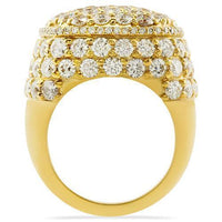 Thumbnail for Mens Diamond Pinky Ring 14k Yellow Gold 8.82 Ctw