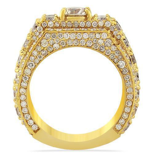 Mens Diamond Pinky Ring in 14k Yellow Gold 10.74 Ctw