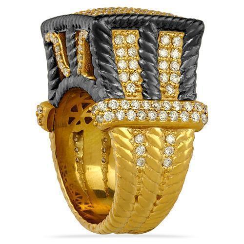 Mens Diamond Pinky Ring in 14k Yellow Gold 2.50 Ctw