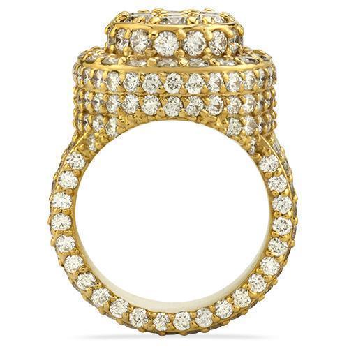Mens Diamond Pinky Ring in 14k Yellow Gold 9.68 Ctw
