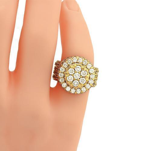 Mens Diamond Pinky Ring in 14k Yellow Gold 9.68 Ctw