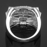 Thumbnail for Mens Diamond Ring in 10K White Solid Gold 0.63 Ctw