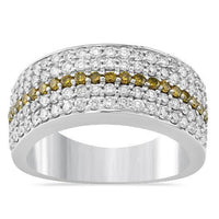 Thumbnail for Mens Diamond Wedding Band in 10k White Gold 2.25 Ctw