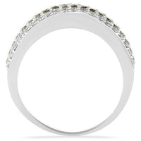 Thumbnail for Mens Diamond Wedding Band in 10k White Gold 2.25 Ctw