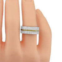 Thumbnail for Mens Diamond Wedding Band in 10k White Gold 2.25 Ctw