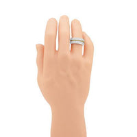 Thumbnail for Mens Diamond Wedding Band in 10k White Gold 2.25 Ctw