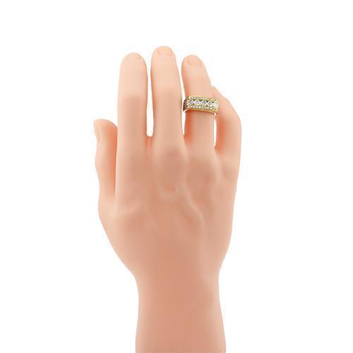 Mens Five Stone Diamond Ring in 14k Yellow Gold 3.70 Ctw