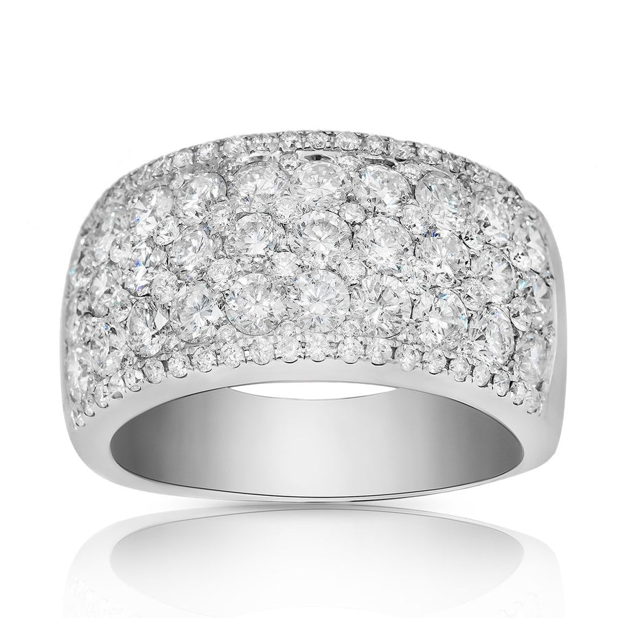 14k White Gold Modern Diamond Half Band 4.33 Ctw