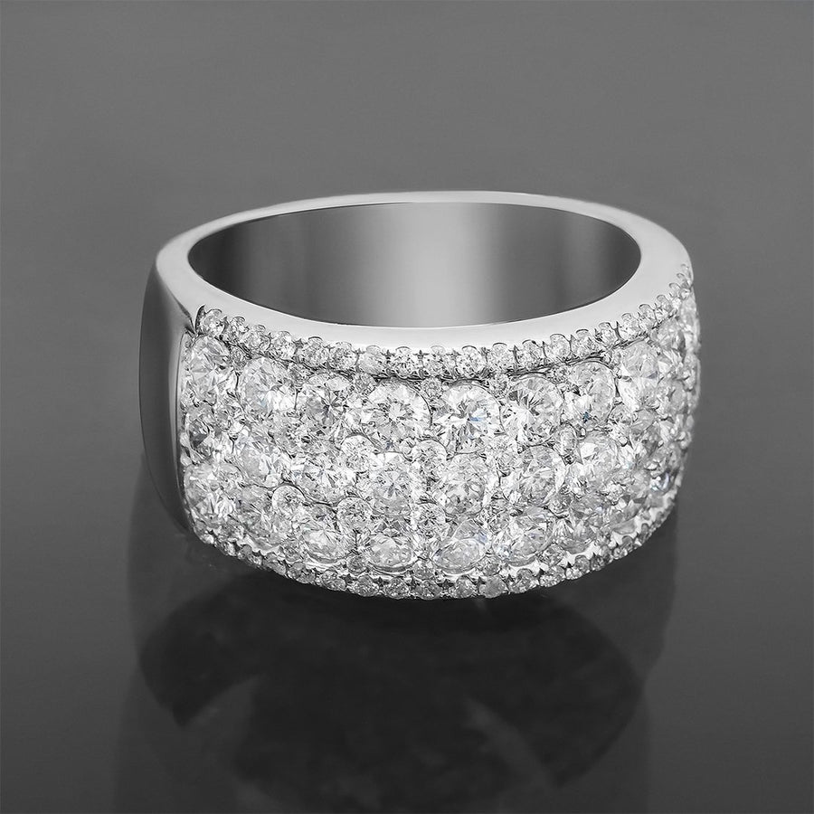 14k White Gold Modern Diamond Half Band 4.33 Ctw