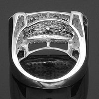 Thumbnail for Pave Mens Diamond Ring in 10K White Solid Gold  0.55 Ctw