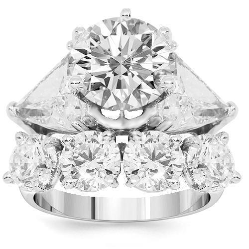 Platinum(Non-Gold) Platinum 950 Custom Diamond Bridal Set 13.05 Ctw