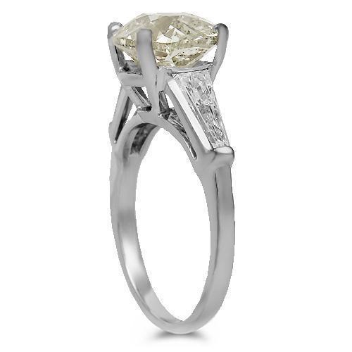 Platinum 950 Diamond Bridal Ring Set 4.56 Ctw