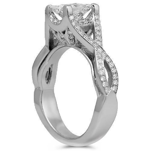 Platinum 950 Diamond Custom Engagement Ring 1.92 Ctw