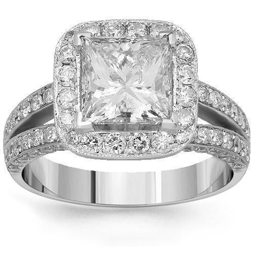 Platinum Diamond Custom Engagement Ring 5.31 Ctw