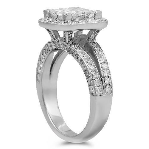 Platinum Diamond Custom Engagement Ring 5.31 Ctw