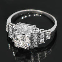 Thumbnail for Platinum Diamond Engagement Ring 0.98 Ctw