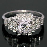 Thumbnail for Platinum Diamond Engagement Ring 0.98 Ctw