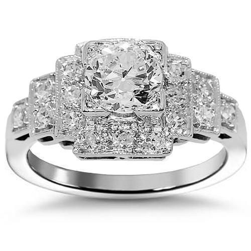 Platinum Diamond Engagement Ring 0.98 Ctw