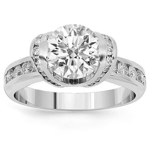Platinum Diamond Engagement Ring 2.88 Ctw