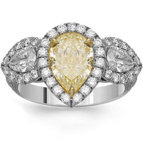 Platinum Diamond Engagement Ring 3.37 Ctw