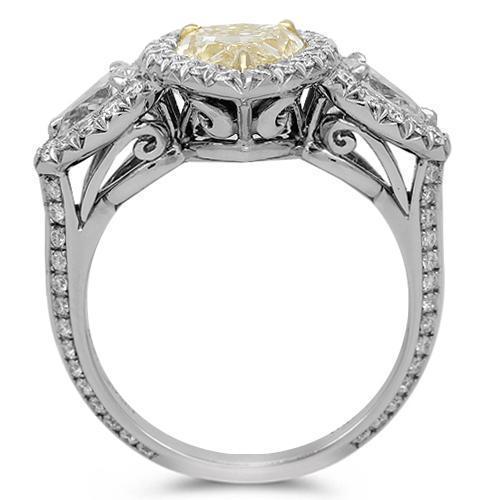 Platinum Diamond Engagement Ring 3.37 Ctw