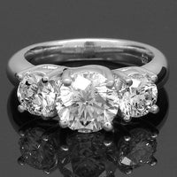 Thumbnail for Platinum Diamond Three Stone Engagement Ring 3.75 Ctw